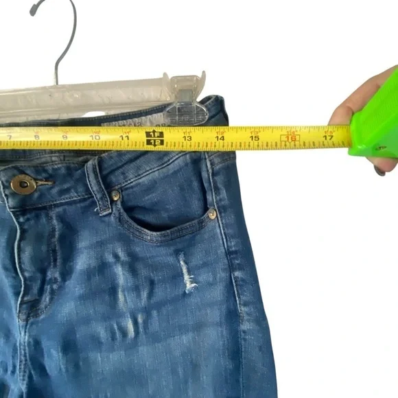 Pistola Mid Rise Distressed  Skinny Zip Ankle Medium Wash Denim Blue Jeans SZ 28 - Picture 4 of 12